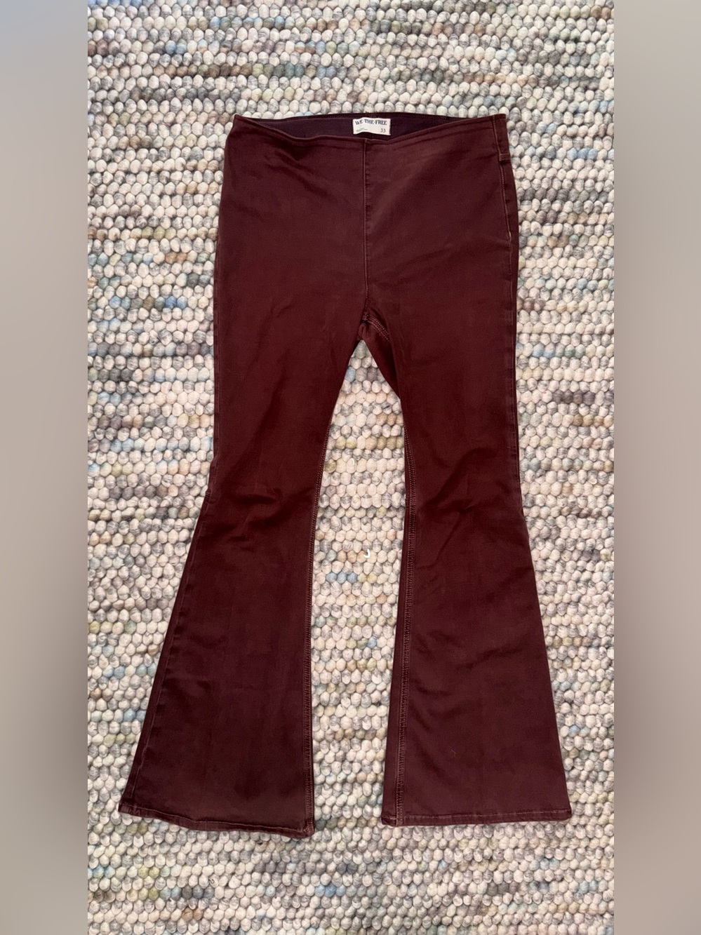 Free People We The Free Penny Pull-On Flare Pants – Burgundy – Size 33 – NWOT